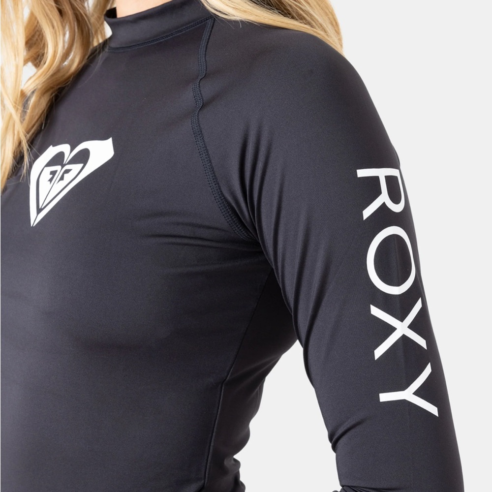 Roxy Women's Black Long Sleeve Rash Guard - Picture 8 of 12